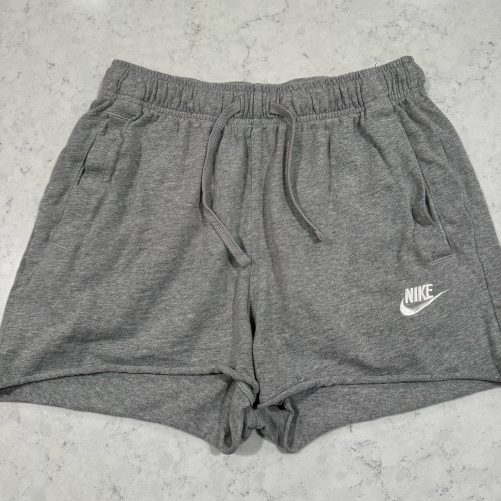 Nike Women's Small Cut-off Sweatshorts Pockets Raw Hemline Loungewear Tie Waist